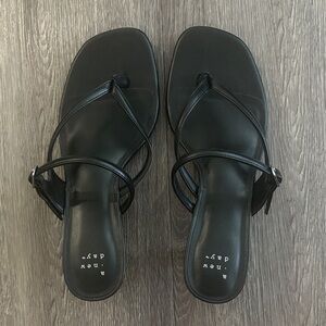 a new day Women's Sleek Black Kittne Heel Sandals